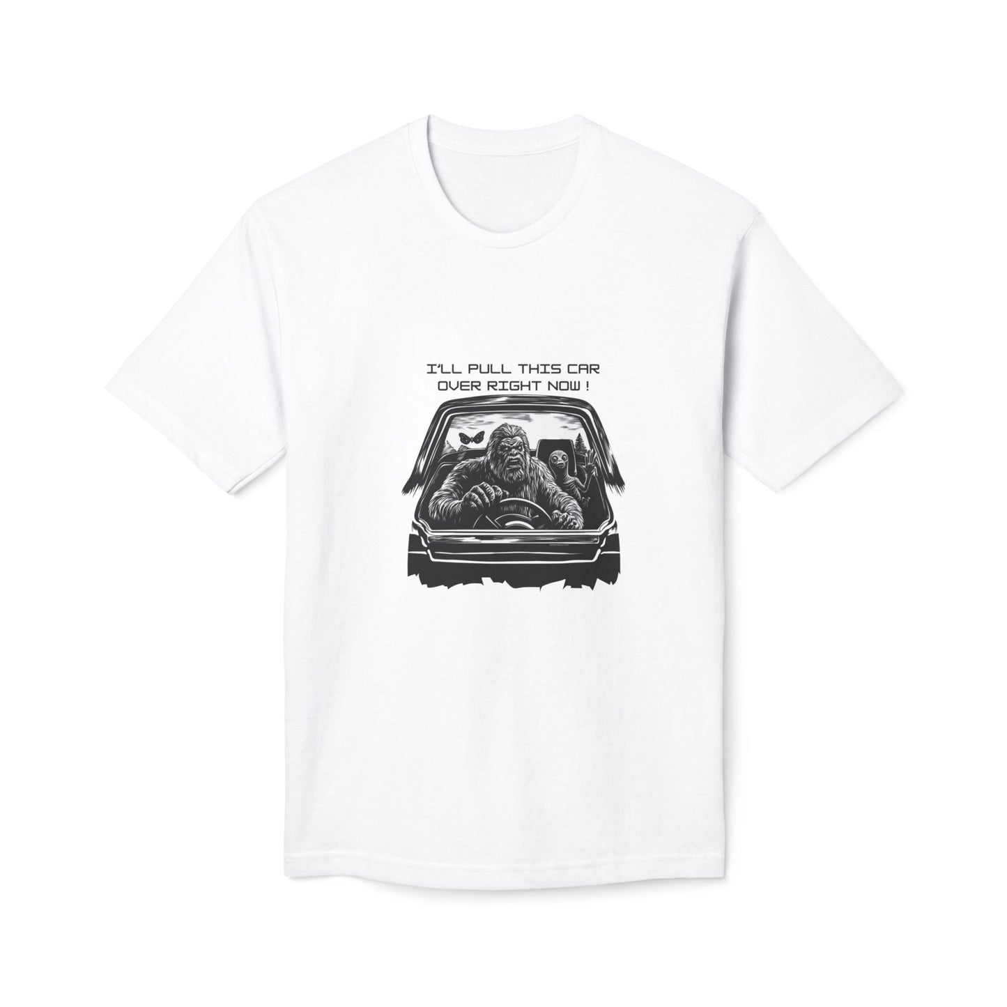 T-Shirt – 'I'll Pull This Car Over Right Now' Monster Driving Graphic Tee