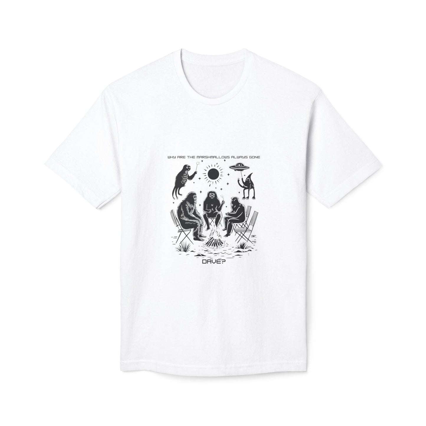 Occult Campfire T-Shirt – “Drink?” Witchy Moon Illustration