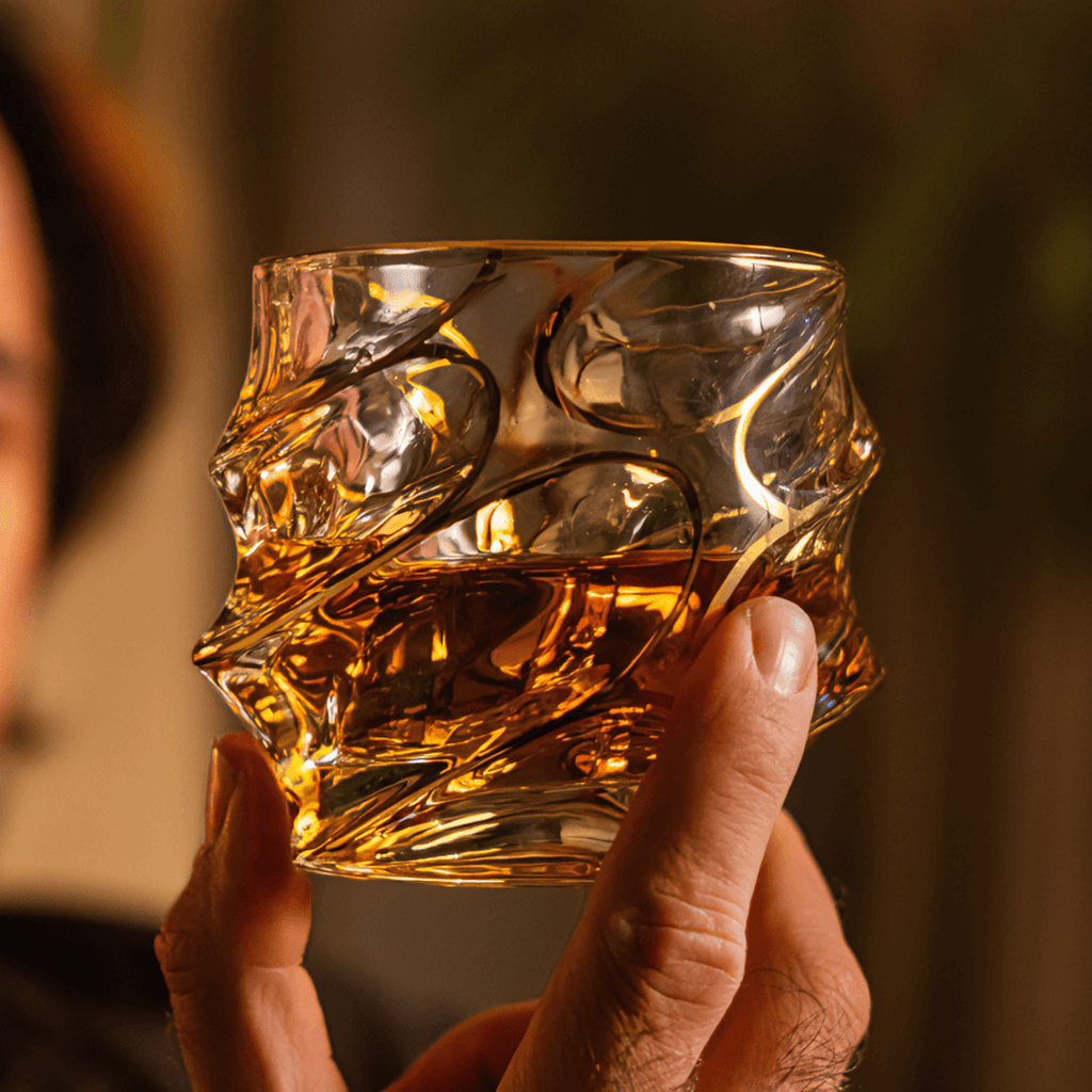 Gold Line Storm Japanese Crystal Whisky Glass