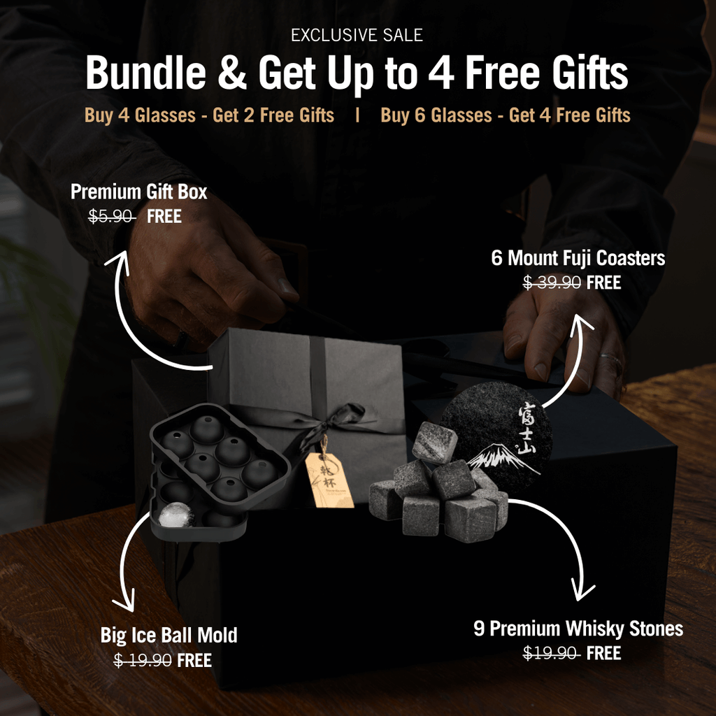 Gold Line Storm Japanese Crystal Whisky Glass